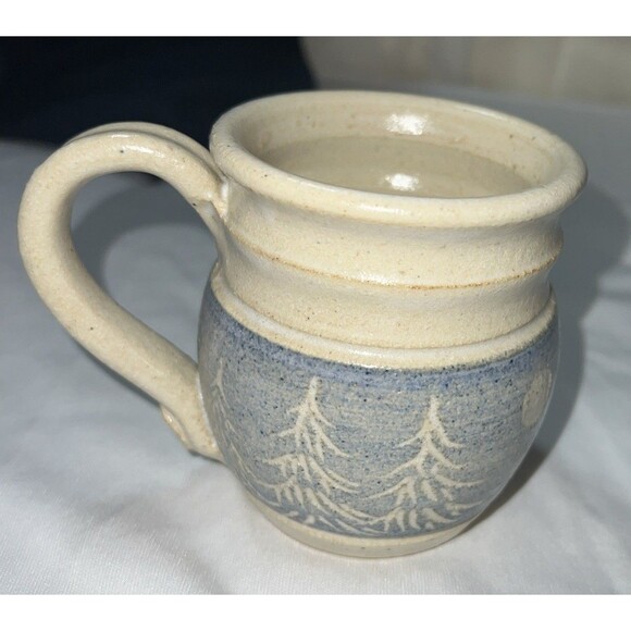 Other - Mt St Helens Ash Glaze Coffee Mug Blue Pottery Stoneware Mug Cup Cute Gift